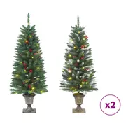 Artificial Christmas Trees Xmas Tree Christmas Decor 2 pcs 100 LEDs vidaXL