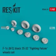 RESRS480024 1:48 ResKit F-16B F-16C Block 25 Block 32 Fighting Falcon Wheels Set