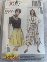 Vintage Burda Studio 3715 UNCUT sewing pattern Flared Pull-On Skirt Sizes 8-26