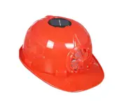Fan Safety Helmet Front Cooling Solar Cell Powered Breathable Sun Shading for Construction Site Summer Outdoor Red