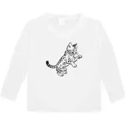 'Egyptian Mau Cat Playing' Kid's Long Sleeve T-Shirts (KL046028)