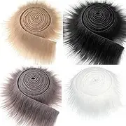 4PCS Therian Mask DIY Kit Faux Fuzzy Fabric 59" Easy to Cut Soft Craft Fur for Cosplay Masquerade