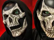 Halloween new full skull mask, movable jaw and mouth, funny skull mask, scary he