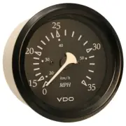VDO Cockpit Marine 85mm (3-3/8") 35 MPH Pitot Speedometer - Black Dial/Bezel [26