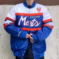 在飛比找蝦皮購物優惠-METS 紐約 大都會隊 棒球外套 嘻哈 饒舌 尺寸M~XL