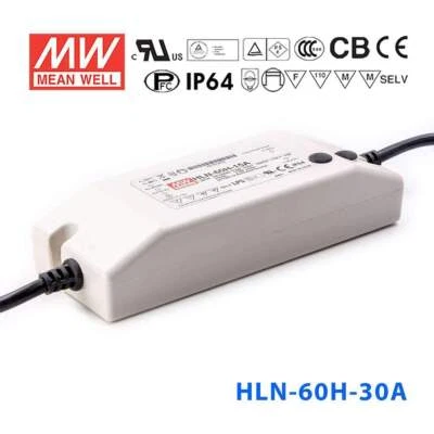 Mean Well HLN-60H-30A Power Supply 60W 30V - IP64, Adjustable