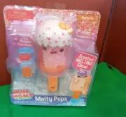 NUM NOM SNACKABLES MELTY POPS Peachy Pop Scented Slime & Hidden Figure 2018 MGA