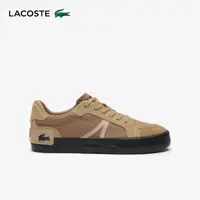 在飛比找momo購物網優惠-【LACOSTE】男鞋- L004拼接運動鞋(咖啡色)