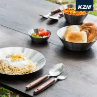 在飛比找松果購物優惠-【KZM】304不鏽鋼碗盤組 9P 戶外餐具 露營 野炊 悠