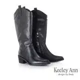 在飛比找遠傳friDay購物優惠-Keeley Ann修身V口西部牛仔靴(黑色27913711