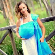 Walkabout Baby Ring Sling Carrier Pouch Wrap Cotton Sky Blue 5 in 1 New RRP$59