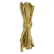 Flat Braided Leather Cord 5mm 5m Gold Craft Strip for Jewelry 16.4ft