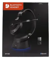 Dytole DY103 Bluetooth Headset - Black w/ Built-In Microphone & Charger Stand Lo