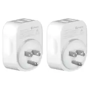 2x Sansai Surge Protected Travel Adapter w/ USB-C And USB-A Port - AU/USA Region