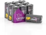CR123A / CR123 3V Lithium Battery, GP Extra 10 Pack CR 17345 Batteries for Digital Cameras,Alarm Systems,Security Systems,Smoke Detectors,Flashlights and More (10 Pack)