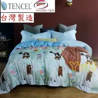 在飛比找Yahoo!奇摩拍賣優惠-=YvH=雙人床包兩用被四件組 Tencel 台灣製 萊麗絲