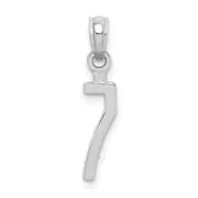 14K White Gold 14Kw Polished Number 7 Pendant