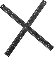 Angoily 2pcs Straight Edge Ruler: Black Ruler Straight Edge with Hanging Hole - Length Conversion Measuring Tools for Professional Woodworking Drawing Architectural Projects