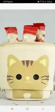 Cute Cat Angoo Canvas Telescopic Standing Pencil Pen Make Up Bag Case Yellow Cat
