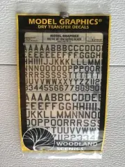 Woodland Scenics HO Scale Decal MG744: 45 Degree USA Gothic Black 3/8”, 1/2”
