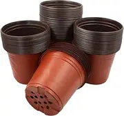 AcbbMNS 100Pcs 6 Inch Plastic Plant Nursery Pots with Drainage Holes, Seed Starting Pots Flower Garden Pots Planter Containers for Succulents, Seedlings, Cuttings, Transplanting
