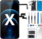 for iPhone X Screen Replacement 5.8" for iPhone 10 with Earpiece and Proximity Sensor LCD Display Digitizer 3D Touch Full Assembly Ear Speaker Repair Kit Front Glass Fix Tool A1865 A1901 A1902