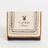 PLAYBOY - 三折式短夾 Viva系列 - 米白色