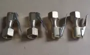 4 Pack Auto Open Flow Straight Lock-On Air Chuck Clip Tire Inflator Tool