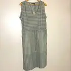 NWT Prana Ecotropics Cut Out Dress Stripe Organic Cotton Drawstring Waist Size M