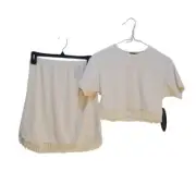 Fringe Knit Set, Crop Top and Skirt, Two Piece Outfit, Casual, Party