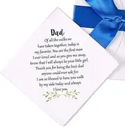 [TRULIVA] Father of The Bride Handkerchief, Dad Wedding Gift from Daughter, Wedding Hankie, Keepsake for Dad