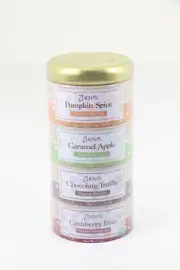 4 PACK BB 7/18 Zhenas Organic Tea Samplers Pumpkin Car Apple Choc Cran 16 Ct U26