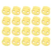 40Pcs 5mm Plastic Cord Locks Double Hole Spring Toggle Stopper, Beige