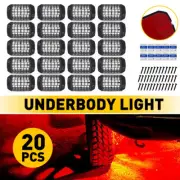 20Pod Rock Lights Underglow Underbody Under Car Truck Glow Pure Red LED Light EE