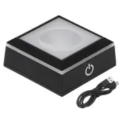 LED Light Base Non-Slip Display Stand, Light Base for 3D Crystal Party, Black