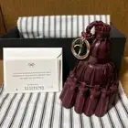 ANYA HINDMARCH ‐ Tassel Wine RED LEATHER 12㎝ Bag Key Charm with BOX Card...