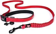 EzyDog Road Runner Dog Leash - Hands Free Lead for Running with Dogs, Wear Around Waist, Jogging Bungee Leash, Shock Absorbing, Reflective (210cm, Red)