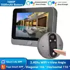 Smart Life Tuya 1080P WiFi Door Bell Eye Peephole Camera 5000mAh Battery PIR ...