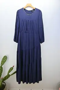 在飛比找Yahoo!奇摩拍賣優惠-【 蔡佳瑾  秋冬】cw21  💫  藍紫色長洋裝