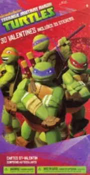 Valentine Cards Kids Teenage Mutant Ninja Turtles TMNT 30ct With Stickers