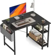 40 Inch Small L Shaped Computer Desk with Storage Shelves Home Office Corner ...