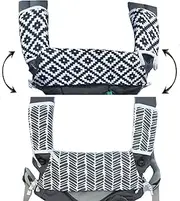 Drool & Teething Pad | Fits all Carriers | Reversible Organic Cotton 3-Piece set - Ideal for Infant Toddler Girls & Boys [Patent Pending]