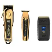 Wahl Gold Cordless Magic Clip Gold Detailer Trimmer and Vanish Foil Shaver Heavy