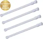 4x Tension Rods Adjustable Spring Steel Shower Curtain Cupboard 15.7-28"