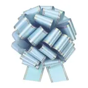 12 Inch Large Pull Bow Metallic Ribbon with Gold Edge for Wrapping,Light Blue