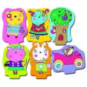Soft Shapes 6 Foam Puppets Bath Time Fun Play Pretty Kitty Set