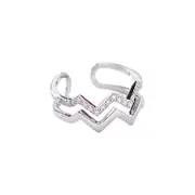Highs And Lows Inspirational Ring Adjustable Opening Wave Pattern Silver