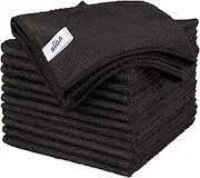 MR.SIGA Microfiber Cleaning Cloth, All-Purpose Cleaning Towels, Pack of 12, Black, Size 12.6 x 12.6 inch