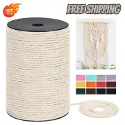 Macrame Cord 4mm x 328Yards984Feet,Natural Cotton Macrame Rope - 3 Strands Cord