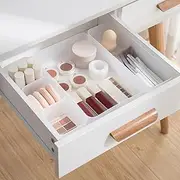 Poeland 5 Pcs Drawer Organizer Tray Storage Box for Bedroom Dresser Bathroom Kitchen, Frosted